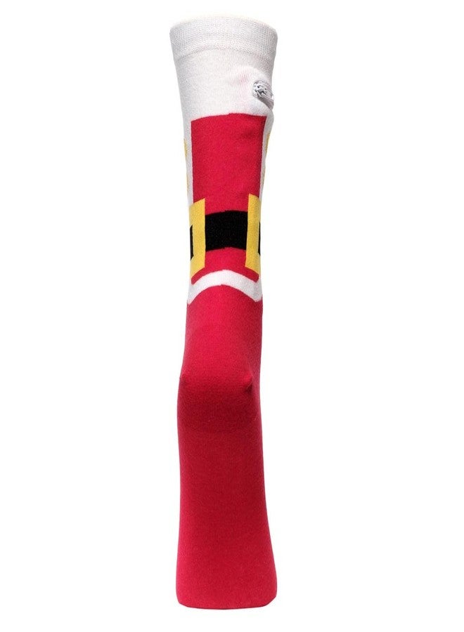 Pocket Socks Fashion Print Holiday Crew Socks for Women & Men - Anti Theft Novelty Socks w/Hidden Zipper Stash Spot Pocket for Travel ID, Keys, Cash - Santa Suit (Limited Edition) - Image 2